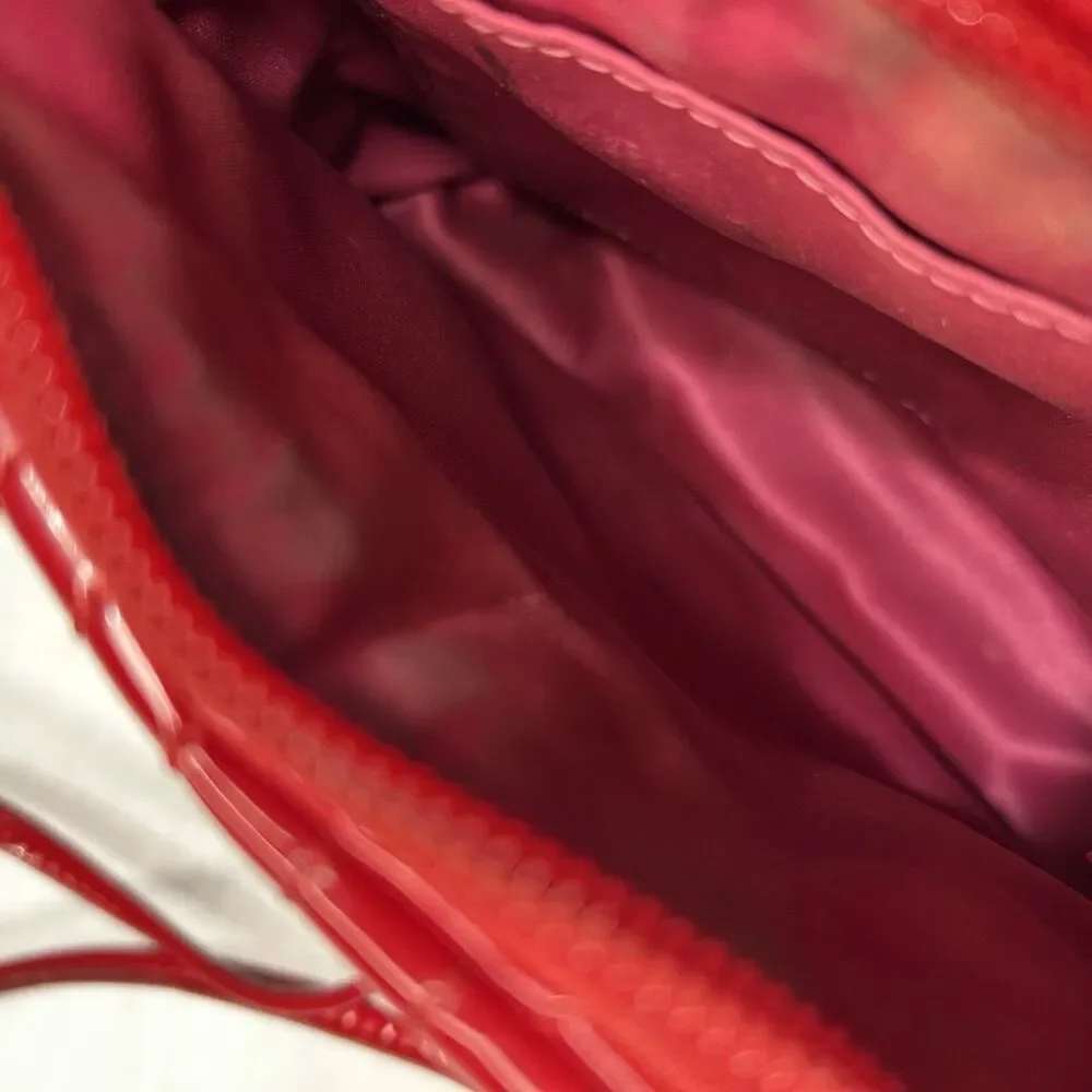 Coach Poppy Mini Crossbody bag in red, quilted, patent leather, double hang tags